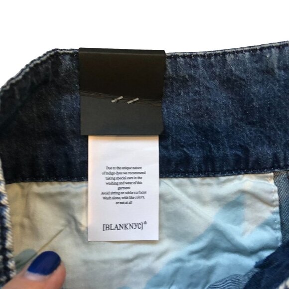 Blanknyc Blank NYC The Balloon Jean Dark Wash Ombre 28" Y2K High Rise Relaxed - Picture 6 of 9